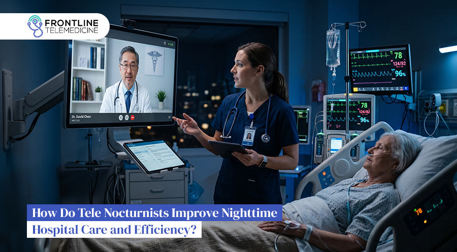 Tele-Nocturnists helping inpatients at night